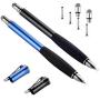 MEKO [2nd Gen] Universal Disc Stylus Pens, [2Pcs] [2 in 1 Precision Series] for iPhone X/8/8plus iPad/iPad Pro/iPad Mini and All Touch Screen Devices Bundle with 6 Replacement Tips(Black/Blue)