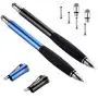 MEKO [2nd Gen] Universal Disc Stylus Pens, [2Pcs] [2 in 1 Precision Series] for iPhone X/8/8plus iPad/iPad Pro/iPad Mini and All Touch Screen Devices Bundle with 6 Replacement Tips(Black/Blue)