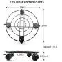 GARTOL Rolling Metal Plant Caddy - 13 Iron Round Plant Stand on Wheels, Garden Flower Pot Planter Mover, Heavy Duty Potted Plant Dolly for Outdoor & Indoor with Locking, Black GARTOL Rolling Metal Plant Caddy - 13 Iron Round Plant Stand on Wheels, Garden Flower Pot Planter Mover, Heavy Duty Potted Plant Dolly for Outdoor & Indoor with Locking, Black