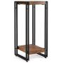 FIVEGIVEN Tall Side End Table for Small Spaces Narrow Night Stand for Bedroom Rustic Brown 27.6 Inch