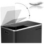 SONGMICS Trash Garbage Can, 16 Gal (60L) Rubbish, Metal Step Bin, with Dual Compartments, Plastic Inner Buckets and Hinged Lids, Handles, Soft Closure, Airtight, Black