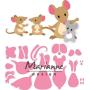 Marianne Design Collectables Elines Mice Family Die, Metal, Pink, 21.1 x 15.5 x 0.2 cm