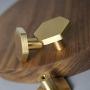 RZDEAL 1-1/10'' Solid Brass Knobs Shoe Cabinets Knob and Pulls Brushed Gold Hexagon Handles for Dresser Drawer (8Pcs)