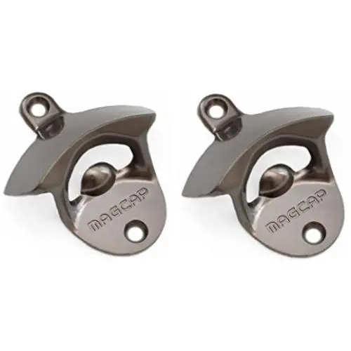 Magnetic Wall Mounted Bottle Opener MAGCAP (2, Gunmetal Black) Magnetic Wall Mounted Bottle Opener MAGCAP (2, Gunmetal Black)