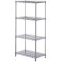 SINGAYE 4 Tier Adjustable Wire Shelving Metal Storage Rack for Laundry Bathroom Kitchen 530Lbs Capacity 13.4'' D x 23.2'' W x 47.2'' H Silver