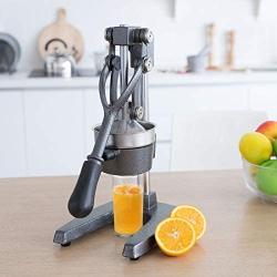 CO-Z Commercial Grade Citrus Juicer Professional Hand Press Manual Fruit Juicer Orange Juice Squeezer for Lemon Lime Pomegranate (Gray Cast Iron/Stainless Steel)