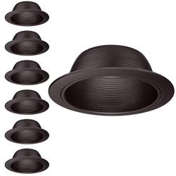 TORCHSTAR 6 Inch Recessed Can Light Trim, Oil Rubbed Bronze Metal Step Baffle Trim, for PAR30, PAR38, BR30, BR40 Light Bulb & 6” Recessed Light Can, Fit Halo/Juno Remodel Recessed Housing, Pack of 6