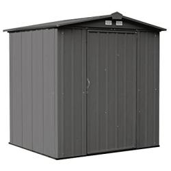 Arrow 6 x 5 EZEE Galvanized Steel Low Gable Shed Charcoal, Storage Shed with Peak Style Roof