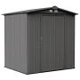 Arrow 6 x 5 EZEE Galvanized Steel Low Gable Shed Charcoal, Storage Shed with Peak Style Roof