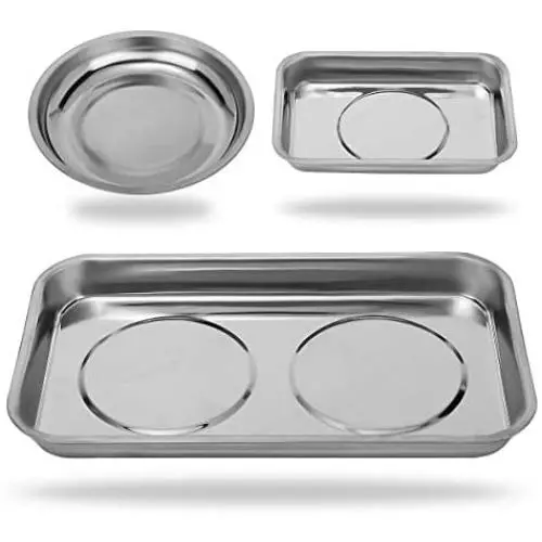 VASTOOLS Magnetic Tray Holder 3pc / Stainless Steel/for Socket Screw Nuts Bolts Metal Parts/Extra Strong Magnet, Thickened Tray VASTOOLS Magnetic Tray Holder 3pc / Stainless Steel/for Socket Screw Nuts Bolts Metal Parts/Extra Strong Magnet, Thickened Tray