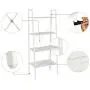 HOME BI 4-Tier Industrial Ladder Shelf Bookcase, Plant Stand Storage Rack Shelves, Vintage Furniture for Living Room, Bedroom, Office, White HOME BI 4-Tier Industrial Ladder Shelf Bookcase, Plant Stand Storage Rack Shelves, Vintage Furniture for Living Room, Bedroom, Office, White