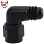 EVIL ENERGY 6AN Female to 6AN Male Flare 90 Degree Swivel Hose Fitting Adapter Aluminium Anodized Black