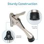 CG PLUS Door Stopper, One-Touch semi-Automatic - 4 inch Metal Door Stopper, with Non-Slip Rubber Tip for Wood, Concrete, Tiled, and Carpeted Floors_Chrome 1pack