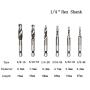 Wolfride 6Pcs 1/4 Hex Shank Combination Drill and Tap Bit Set Metal Deburr Countersink Drill Bit 1/8 inch-3/8 inch