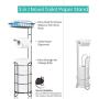 [Upgrade] Toilet Paper Holder Stand Bathroom Tissue Holders Free Standing with Top Shelf Storage Mega Rolls/ Phone/Wipe-Bronze