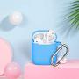 AirPods Case Cover with Keychain, Full Protective Silicone AirPods Accessories Skin Cover for Women Girl with Apple AirPods Wireless Charging Case,Front LED Visible-Light Blue