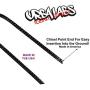Urbalabs 12'' Inch Rebar Trampoline Stakes Extra Heavy Duty Metal Steel High Wind Ground Anchors 3/8 Inch Round Chisel Point Tips Universal Size Anti Rust in Black
