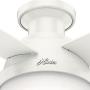 Hunter Dempsey Indoor Low Profile Ceiling Fan with LED Light and Remote Control, 44'', White