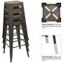 Devoko Metal Bar Stool 30 Indoor Outdoor Stackable Barstools Modern Industrial Square Wood Top Bar Stools Set of 4 (Gun) Devoko Metal Bar Stool 30 Indoor Outdoor Stackable Barstools Modern Industrial Square Wood Top Bar Stools Set of 4 (Gun)