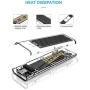 ORICO NVME M.2 to Type-C USB3.1 Gen2 10Gbps Transparent External Hard Drive Adapter Enclosure for 2280 2260 2242 2230 PCI-E M2 M-Key SSD, USB Type C Converter Case (TCM2-Black)