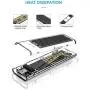 ORICO NVME M.2 to Type-C USB3.1 Gen2 10Gbps Transparent External Hard Drive Adapter Enclosure for 2280 2260 2242 2230 PCI-E M2 M-Key SSD, USB Type C Converter Case (TCM2-Black)