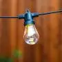 Brightech Ambience Pro - Waterproof, Solar Powered Outdoor String Lights - 27 Ft Vintage Edison Bulbs Create Bistro Ambience On Your Patio - Commercial Grade, Shatterproof - 1W LED, Soft White Light