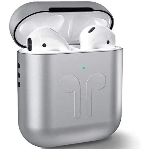 Metal AirPods Case, Full Protective Cover Accessories Compatible with Airpods Wireless Charging Case-Grey