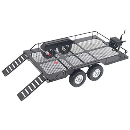 YU-NIYUT Metal Trailer for 1/10 Rc Rock Crawler Truck Trx4 A.x.i.a.l Scx10 90046 90047 Cc01 D90 D110 RC Vehicle Modification Fun for Adults and Kids YU-NIYUT Metal Trailer for 1/10 Rc Rock Crawler Truck Trx4 A.x.i.a.l Scx10 90046 90047 Cc01 D90 D110 RC Vehicle Modification Fun for Adults and Kids
