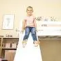 Max & Lily Solid Wood Twin-Size Low Loft Bed with Slide, White Max & Lily Solid Wood Twin-Size Low Loft Bed with Slide, White