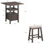New Classic Furniture Derby Counter Table & 4 Stool Set, Chocolate