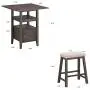 New Classic Furniture Derby Counter Table & 4 Stool Set, Chocolate