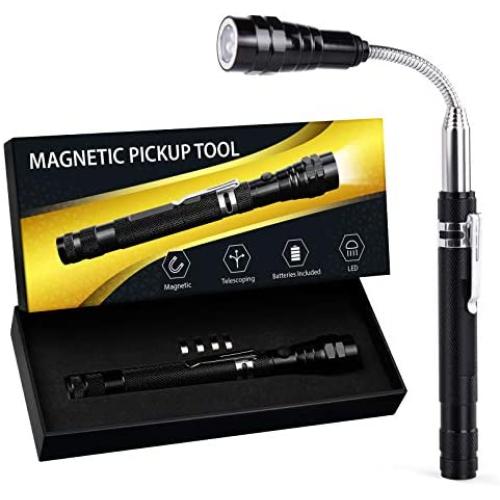 LED Magnetic Pickup Tool, Cool Gadget Gifts for Men Women, Telescoping Magnet Flashlight, Unique Mechanic Gifts for Dad Who Has Everything, Fathers Day Gifts for Dad Husband, Valentine Gift For Him