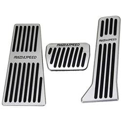 For Mazda CX-5 CX5 2013-2019 1st Generation Accessories Aluminum Automatic Transmission Non-Slip Metal Rubber Brake Foot Car Pedal Gas Pedal Covers Set Kit 3pcs