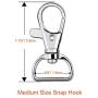 Paxcoo 100 Pcs Metal Swivel Lanyard Snap Hook with Key Rings
