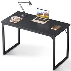 Coleshome Computer Desk 47'', Modern Simple Style Desk for Home Office, Sturdy Writing Desk,Black