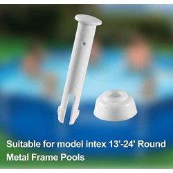 Xhwykzz 12 PCS Plastic Pool Joint Pins 10312 (2.36in) for Intex 13ft -24ft (2015 & Before) 10ft-12ft (2016 & After) Metal & Prism Frame Pools with Extra Rubber Seals Pool Replacement (White)