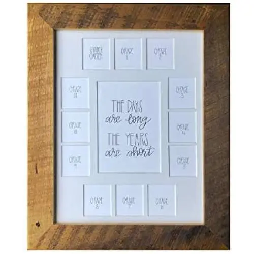 School Years Reclaimed Wood Picture Frame with Mat - 11x14 Wooden Framed Photo Collage Mat – Pre-School & Kindergarten to 12th Grade High School Graduation (13 Photos, K-12th, White Mat) School Years Reclaimed Wood Picture Frame with Mat - 11x14 Wooden Framed Photo Collage Mat – Pre-School & Kindergarten to 12th Grade High School Graduation (13 Photos, K-12th, White Mat)