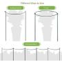 EAPFCT Plant Support Stake Half Round Metal Garden Plant Supports Ring Cage for Tomato Flowers Vine 6 Pack (9.8'' Wide x 15.6'' High)