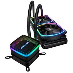 Enermax Aquafusion 240 Addressable RGB AIO CPU Liquid Cooler, AMD AM4/Intel LGA 1200/1151, Dual Chamber Pump, 5V 3-PIN ARGB, 5-Yr Warranty