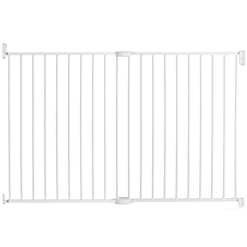 Munchkin Extending XL Tall and Wide Baby Gate,  Hardware Mounted Safety Gate for Stairs, Hallways and Doors, Extends 33'' - 56'' Wide, Metal, White