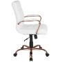 Flash Furniture Mid-Back White LeatherSoft Executive Swivel Office Chair with Rose Gold Frame and Arms