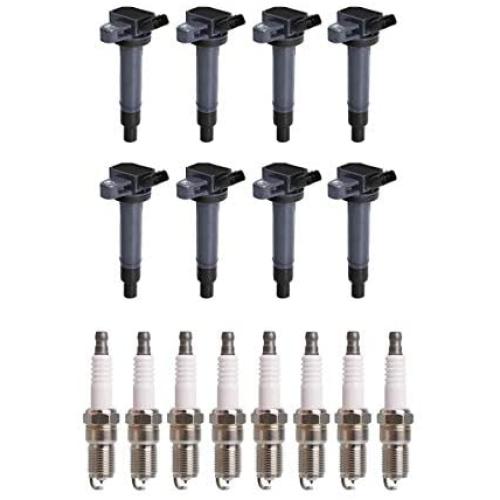 ENA Ignition Coil and Spark Plug Set of 8 Compatible with 2003-2009 Toyota 4Runner 4.7L V8 2000-2009 Toyota Tundra 4.7L V8 2001-2009 Toyota Sequoia 4.7L V8 UF230