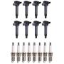 ENA Ignition Coil and Spark Plug Set of 8 Compatible with 2003-2009 Toyota 4Runner 4.7L V8 2000-2009 Toyota Tundra 4.7L V8 2001-2009 Toyota Sequoia 4.7L V8 UF230