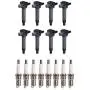 ENA Ignition Coil and Spark Plug Set of 8 Compatible with 2003-2009 Toyota 4Runner 4.7L V8 2000-2009 Toyota Tundra 4.7L V8 2001-2009 Toyota Sequoia 4.7L V8 UF230
