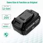 FirstPower 6.0Ah Replacement Battery DCB205 DCB204 - Compatible with Dewalt 20V Cordless Power Tools DCB180 DCB200 DCB204-2 DCB205-2 DCB206 DCD/DCF/DCG Series - Upgraded Li-ion 2 Pack