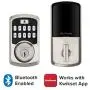 Kwikset 99420-001 Aura Bluetooth Programmable Keypad Door Lock Deadbolt Featuring SmartKey Security, Satin Nickel