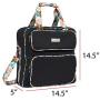 Everything Mary Deluxe Black & Floral Scrapbook Carrying Storage Tote - Compatible with Standard IRIS Boxes – Portable Travel Craft Bag with Handle & Shoulder Strap for Pages, Paper