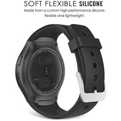 MoKo Watch Band Compatible with Gear S2, Soft Silicone Replacement Sport Band fit Gear S2 (SM-R720 / SM-R730 ONLY) Smart, NOT FIT S2 Classic Watch (SM-R732 & SM-R735), NOT FIT Gear Fit2, Black