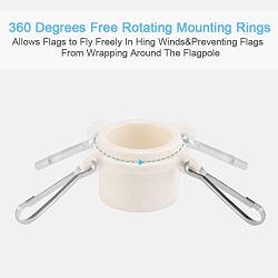 ZHODR Flag Pole Clips,4 Pack-360°Anti Twining Flagpole Mounting Ring with Grommets Metal Clip - for 1.15-1 Inch Diameter Flagpole