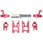 freneci Metal Suspension Arms Steering C Hub Carrier Flange Sleeve Upgrade Parts for 1/12 WLtoys 12428 12423 FY01/02/03 RC Truggy Buggy - Red